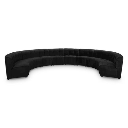 Limitless Black Velvet 10pc. Modular Sectional