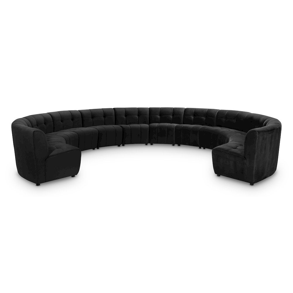 Limitless Black Velvet 12pc. Modular Sectional