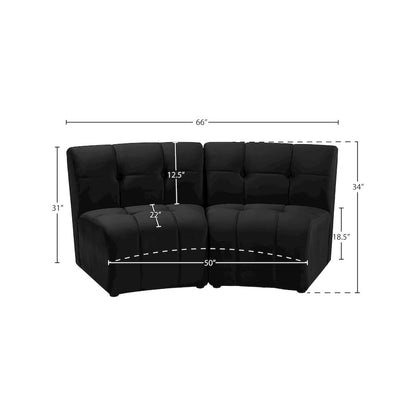 Limitless Black Velvet 2pc. Modular Sectional