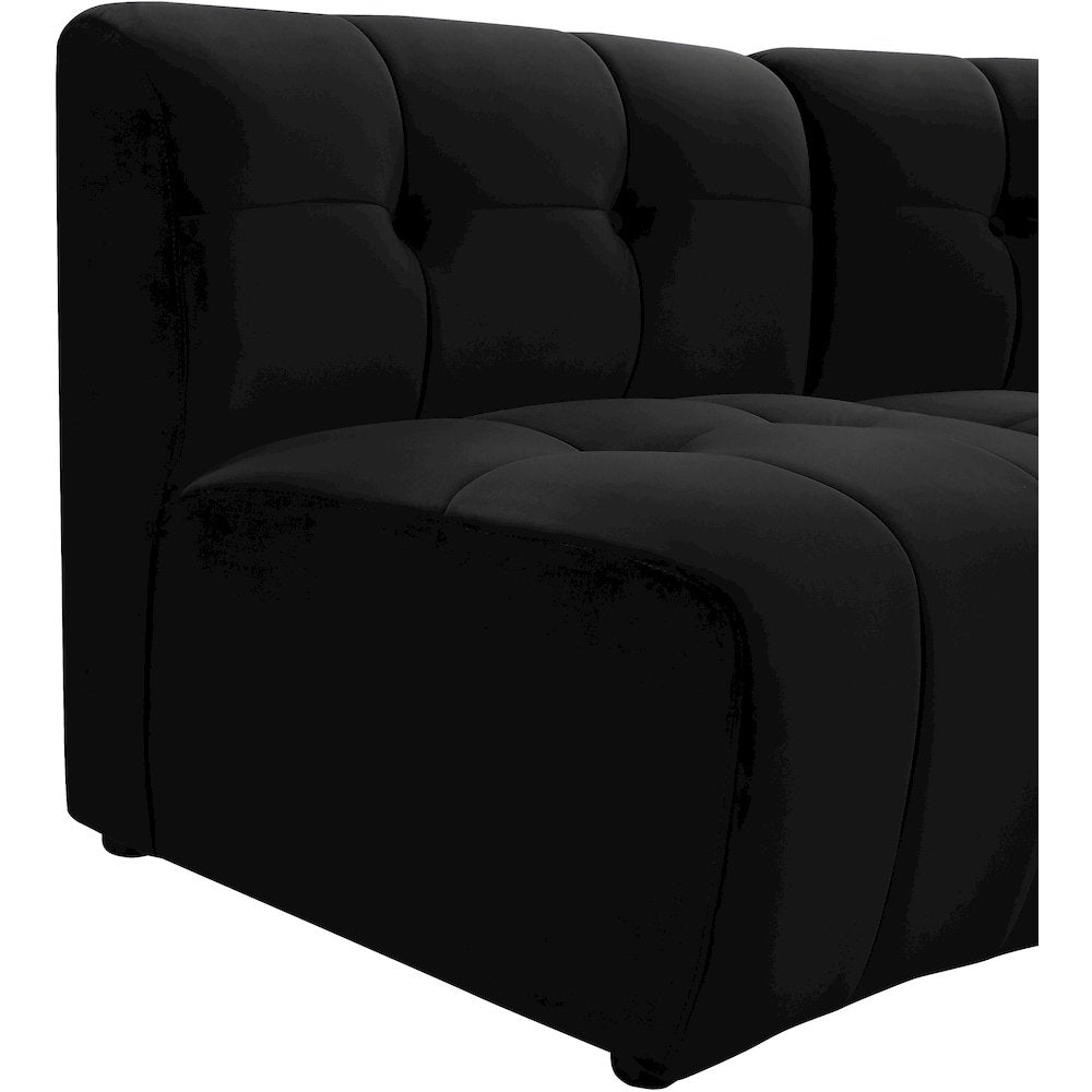 Limitless Black Velvet 2pc. Modular Sectional