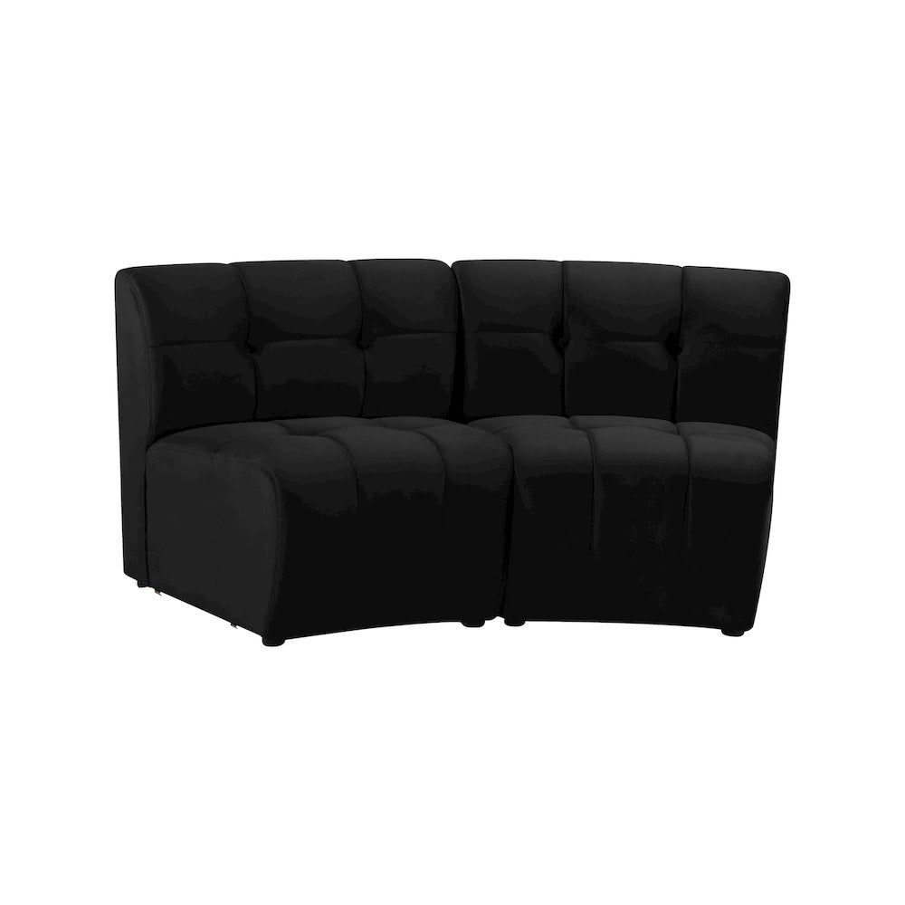 Limitless Black Velvet 2pc. Modular Sectional
