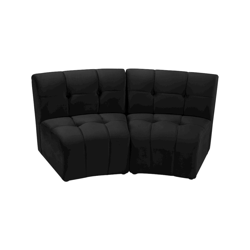 Limitless Black Velvet 2pc. Modular Sectional