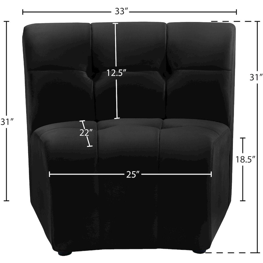 Limitless Black Velvet Modular Chair