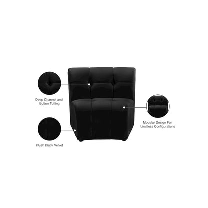 Limitless Black Velvet Modular Chair