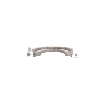 Limitless Cream Velvet 10pc. Modular Sectional