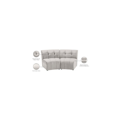 Limitless Cream Velvet 2pc. Modular Sectional