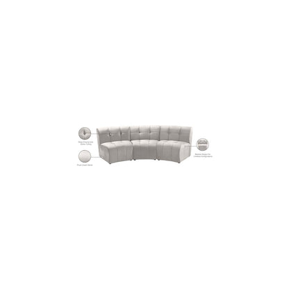 Limitless Cream Velvet 3pc. Modular Sectional