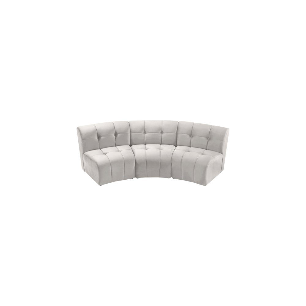 Limitless Cream Velvet 3pc. Modular Sectional
