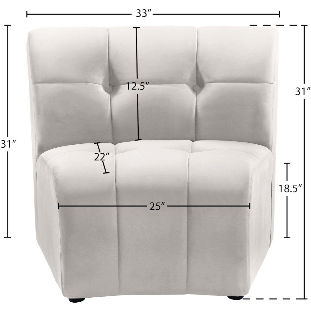 Limitless Cream Velvet Modular Chair