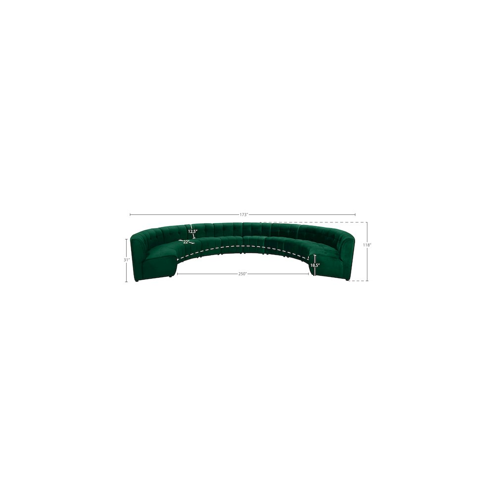 Limitless Green Velvet 10pc. Modular Sectional