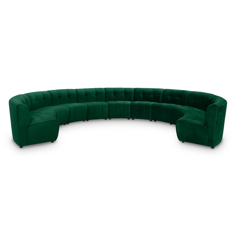 Limitless Green Velvet 11pc. Modular Sectional