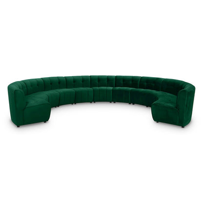 Limitless Green Velvet 11pc. Modular Sectional