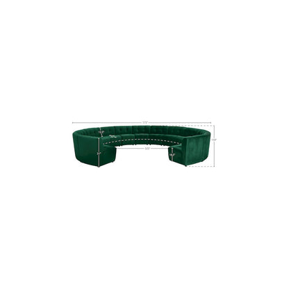 Limitless Green Velvet 13pc. Modular Sectional