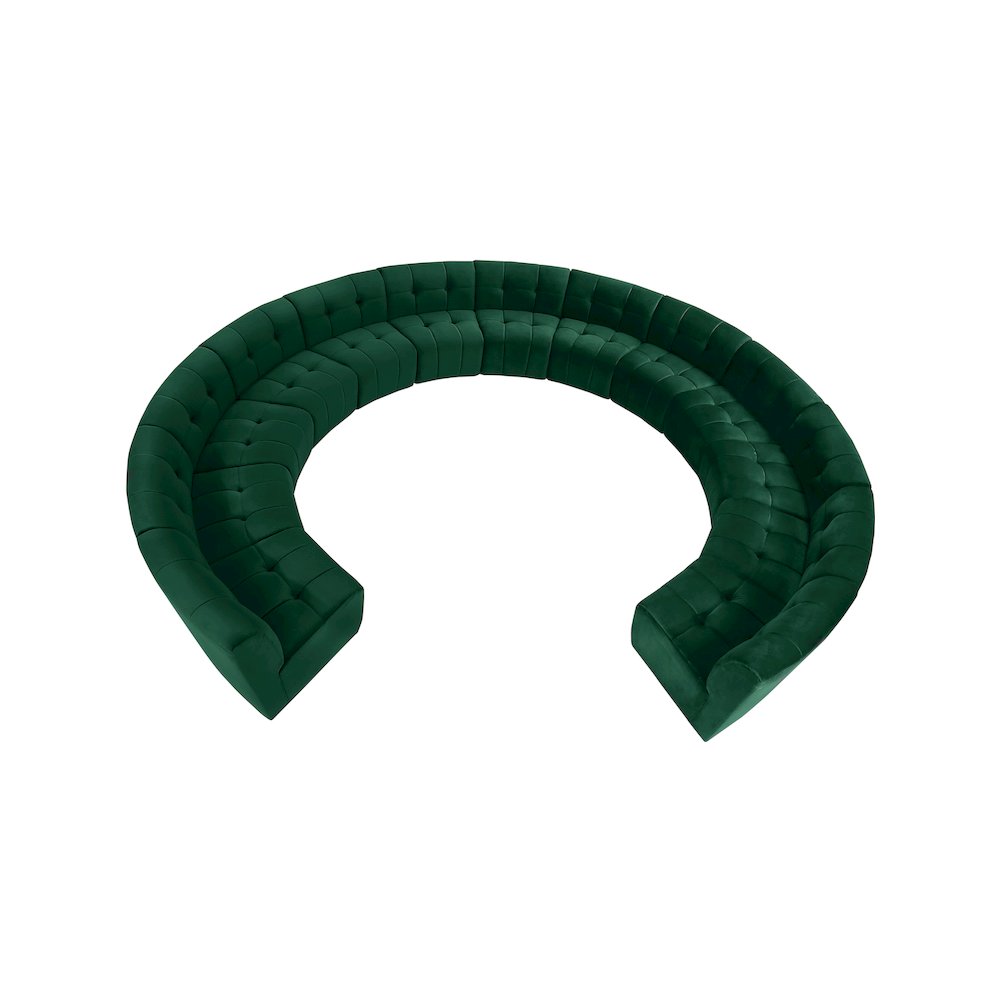 Limitless Green Velvet 13pc. Modular Sectional