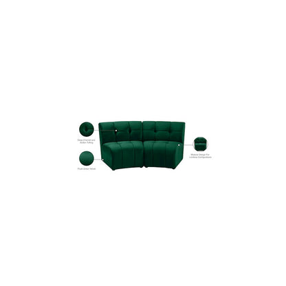Limitless Green Velvet 2pc. Modular Sectional