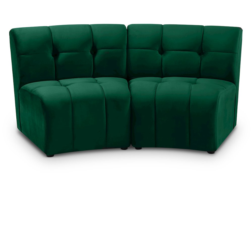Limitless Green Velvet 2pc. Modular Sectional