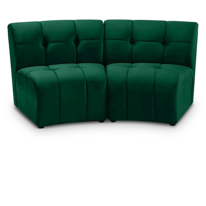 Limitless Green Velvet 2pc. Modular Sectional