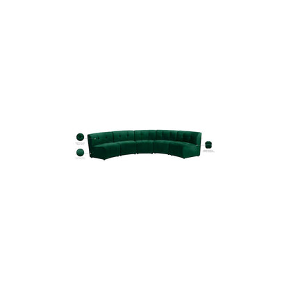 Limitless Green Velvet 5pc. Modular Sectional