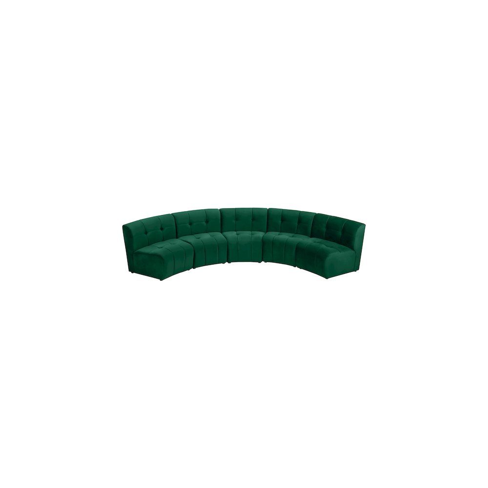 Limitless Green Velvet 5pc. Modular Sectional