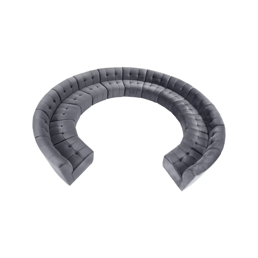 Limitless Grey Velvet 13pc. Modular Sectional