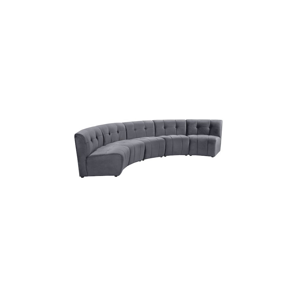 Limitless Grey Velvet 5pc. Modular Sectional