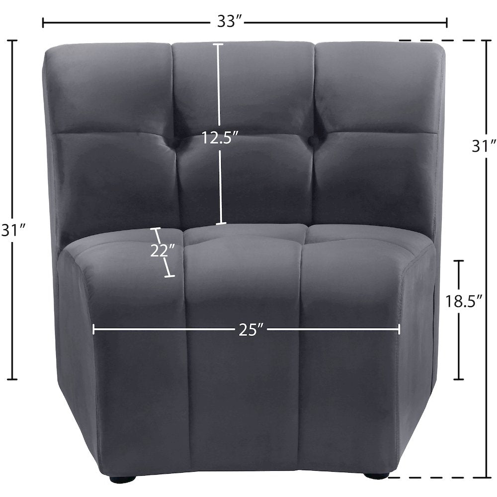 Limitless Grey Velvet Modular Chair
