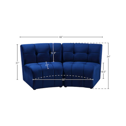 Limitless Navy Velvet 2pc. Modular Sectional