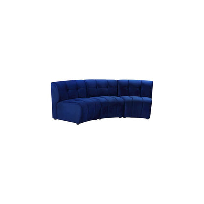 Limitless Navy Velvet 3pc. Modular Sectional