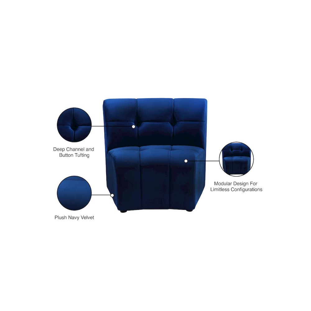 Limitless Navy Velvet Modular Chair