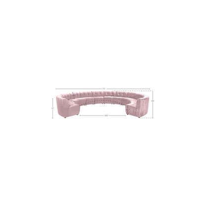 Limitless Pink Velvet 12pc. Modular Sectional