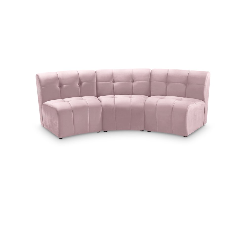 Limitless Pink Velvet 3pc. Modular Sectional