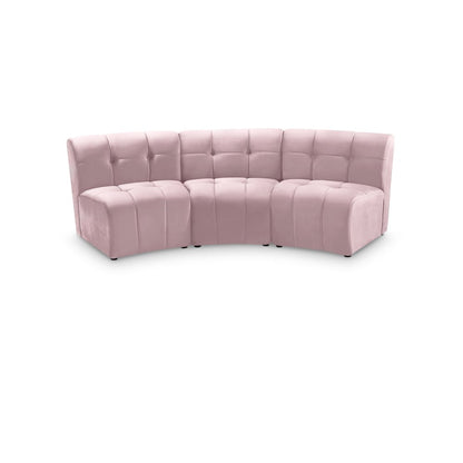 Limitless Pink Velvet 3pc. Modular Sectional