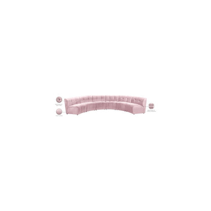 Limitless Pink Velvet 6pc. Modular Sectional