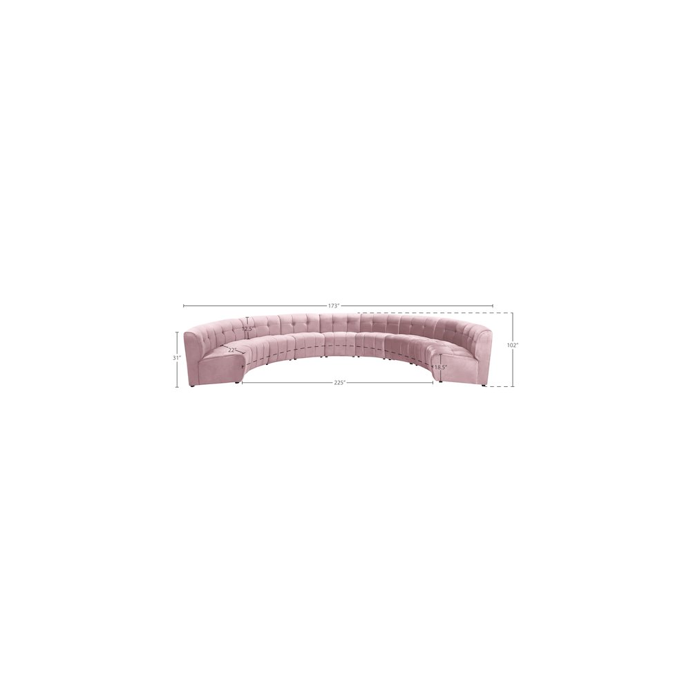 Limitless Pink Velvet 9pc. Modular Sectional