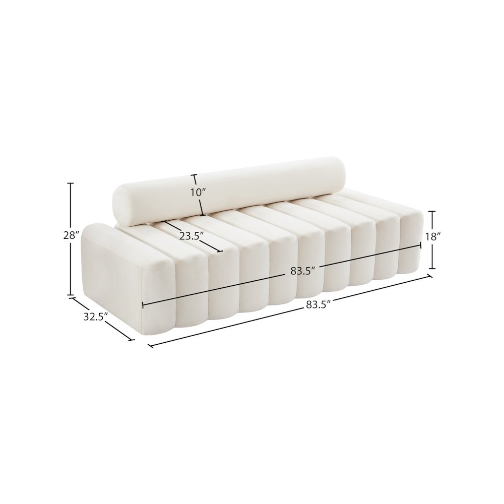 Melody Cream Velvet Sofa