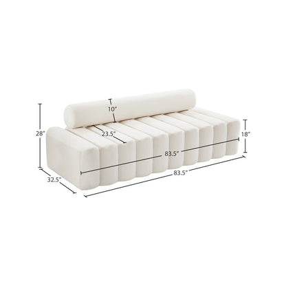 Melody Cream Velvet Sofa