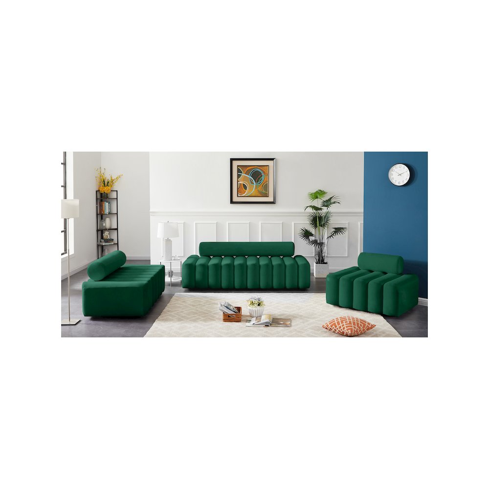 Melody Green Velvet Loveseat