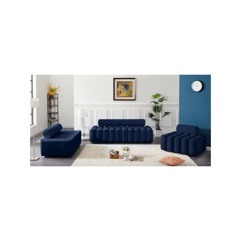 Melody Navy Velvet Loveseat