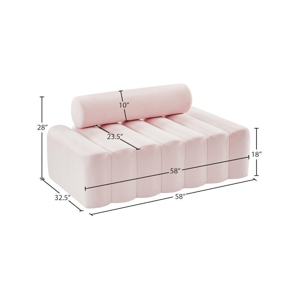 Melody Pink Velvet Loveseat