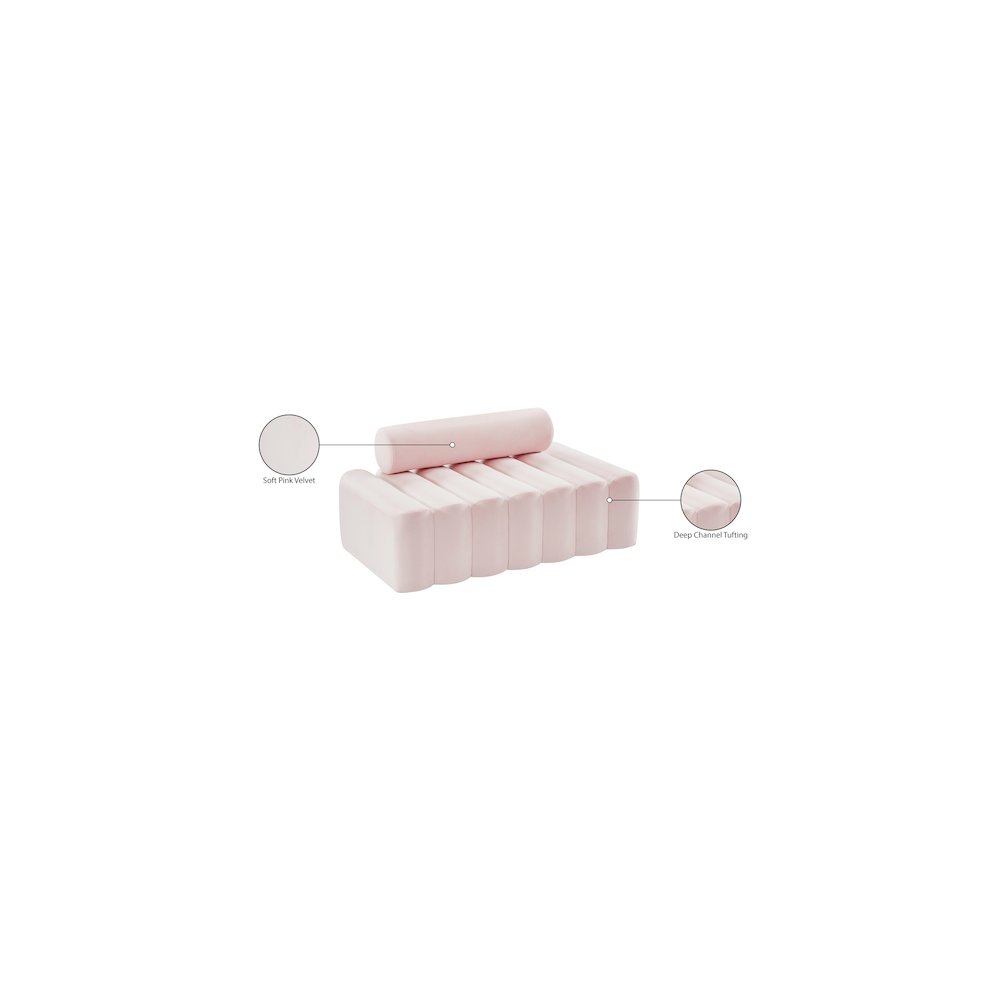 Melody Pink Velvet Loveseat
