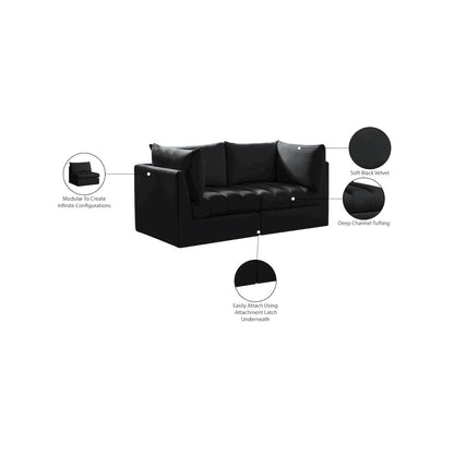 Jacob Black Velvet Modular Sofa