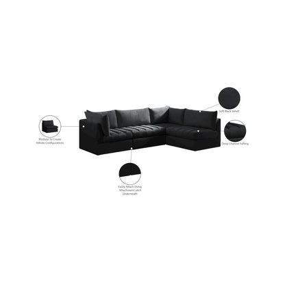 Jacob Black Velvet Modular Sectional