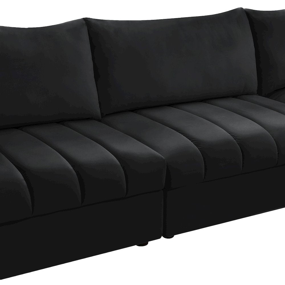 Jacob Black Velvet Modular Sectional