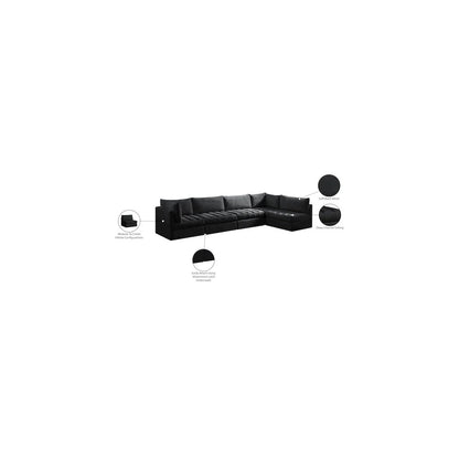 Jacob Black Velvet Modular Sectional