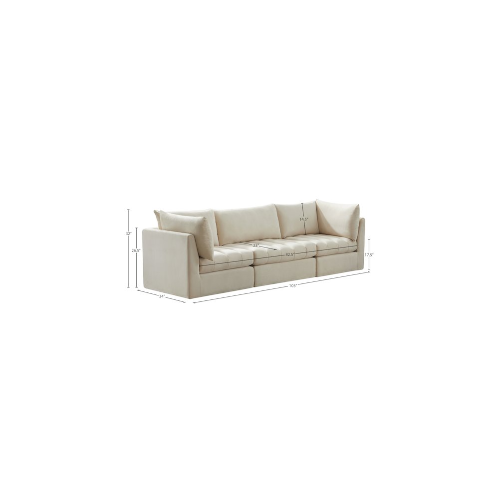 Jacob Cream Velvet Modular Sofa
