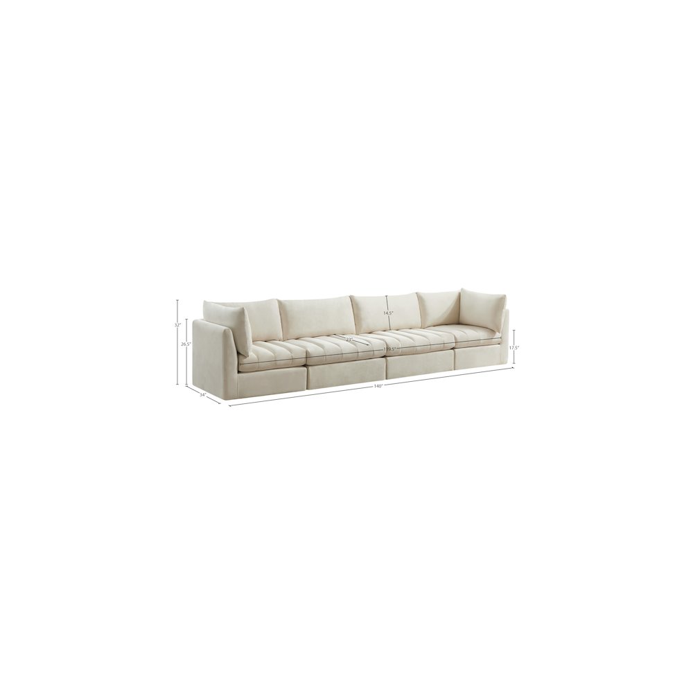 Jacob Cream Velvet Modular Sofa