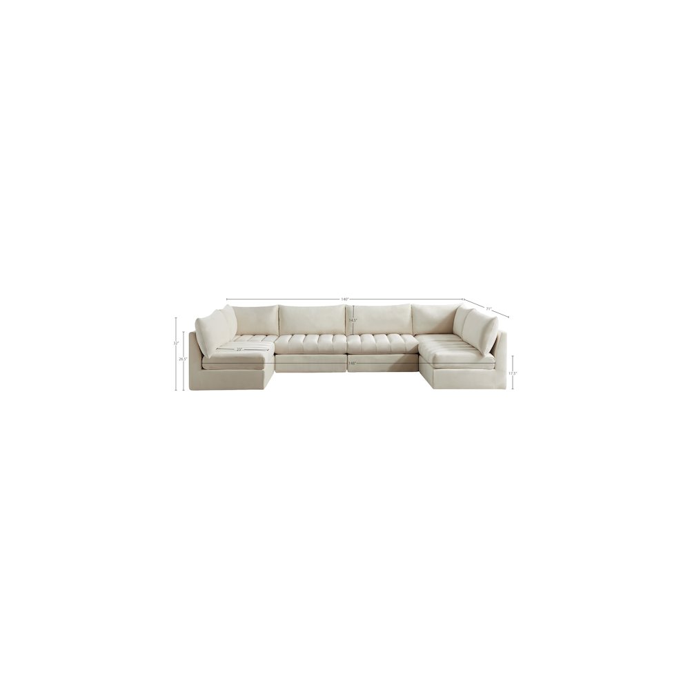 Jacob Cream Velvet Modular Sectional