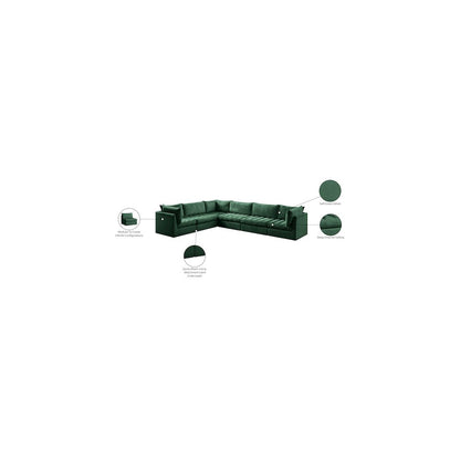 Jacob Green Velvet Modular Sectional