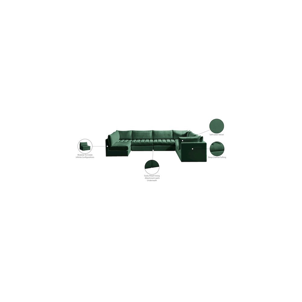 Jacob Green Velvet Modular Sectional