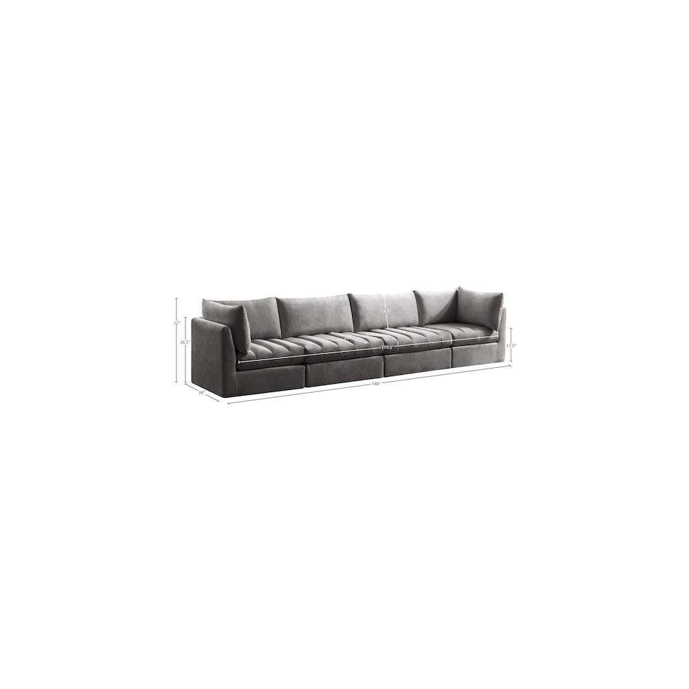 Jacob Grey Velvet Modular Sofa